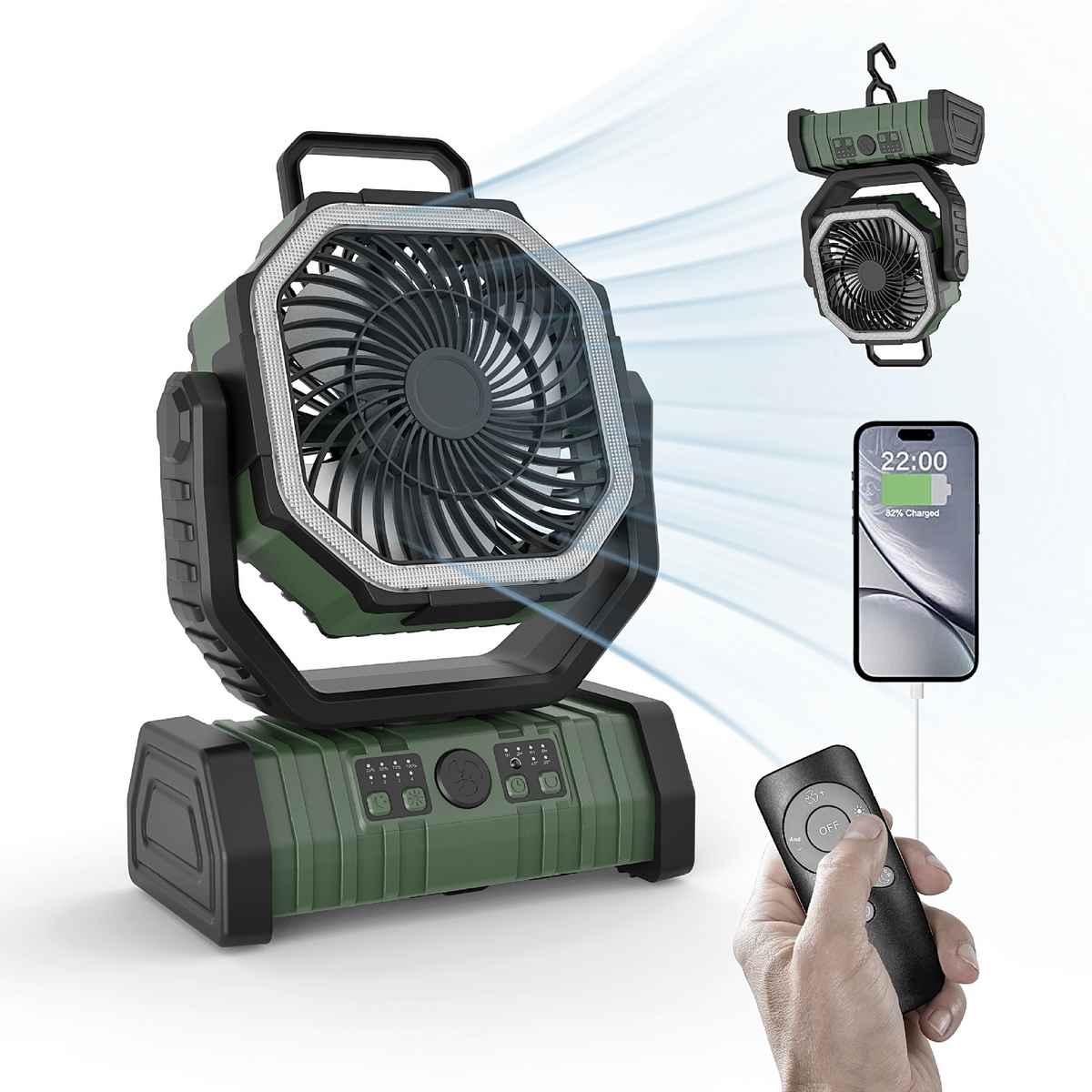 Outdoor LED Light Camping Fan (portable)