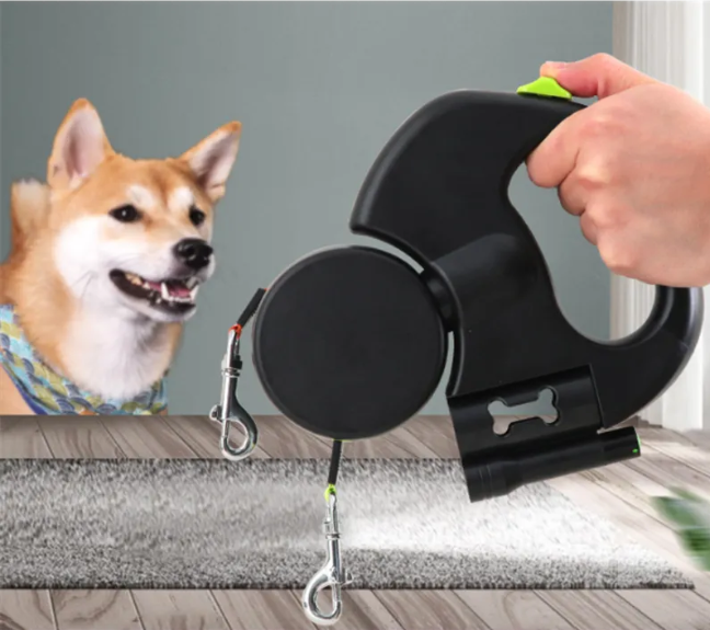 Auto Double Dog Leash (automatic dual-retractable Dog Leash)